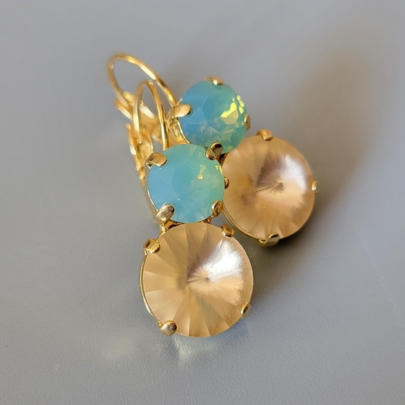 Austrian Crystal Earrings in Gold - Picture 8 of 8